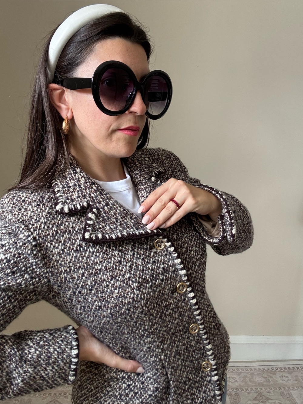 Vintage Chanel 2001 fall winter collection tweed jacket no size tag